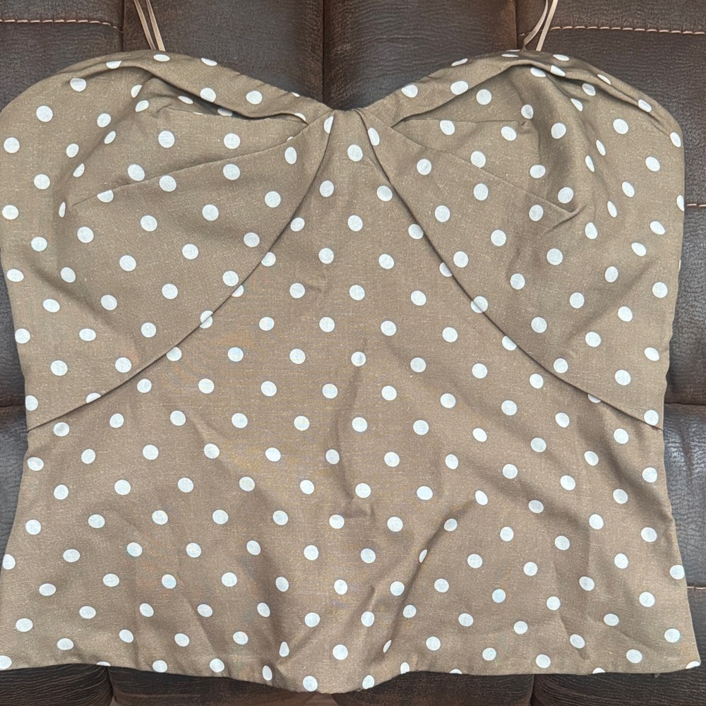 Amanda Uprichard Tan Polka Dot Camisole